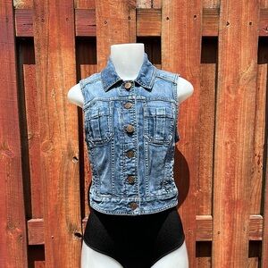 Express Blue Denim Vest Size S